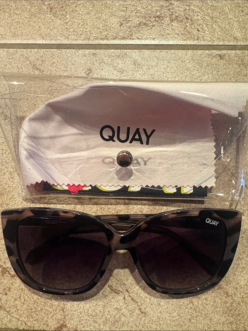 Quay Australia Brown Tortoiseshell Gradient Square Sunglasses